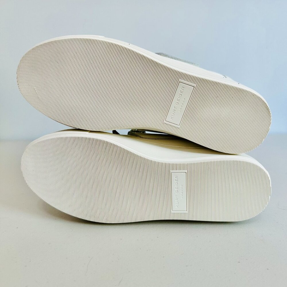 NEW IN BOX KURT GEIGER LANEY BOW EMBELLISHED WHITE LEATHER SNEAKER SZ 7/37 - Picture 5 of 9